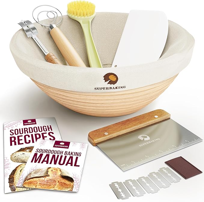 Superbaking Banneton Bread Proofing Basket, Sourdough Bread Baking Supplies by Superbaking