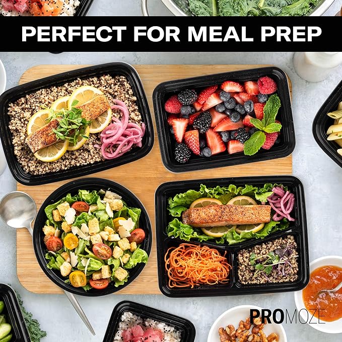 50-Pack Reusable Meal Prep Containers Microwave Safe Food Storage Containers - Image 9