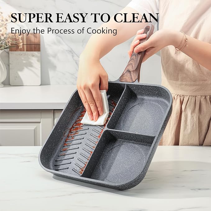 SENSARTE Nonstick Divided Grill Pan - Image 7