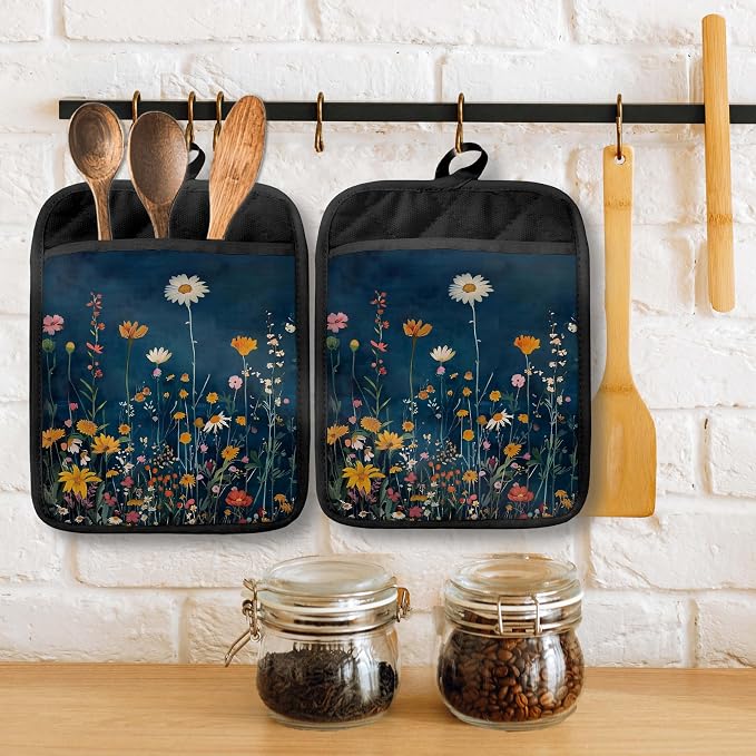 Moody Blue Wildflower Pot Holders - Image 3