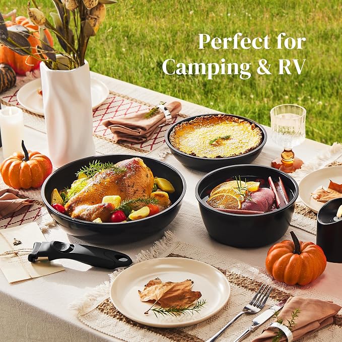 Redchef 16pcs Ceramic Pots and Pans Set Non Stick, Nonstick Kitchen Cookware Set - Image 6
