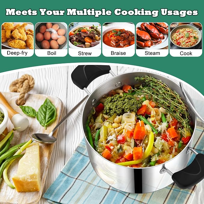 6 Quart 3-Ply Cooking Stock Pot - Image 5