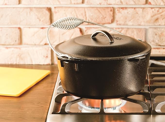 Lodge 5 Quart Pre-Seasoned Cast Iron Dutch Oven - Image 3