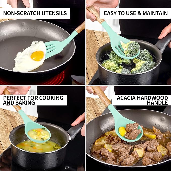 Zulay Kitchen Non-Stick Cooking Utensils Set - Image 3