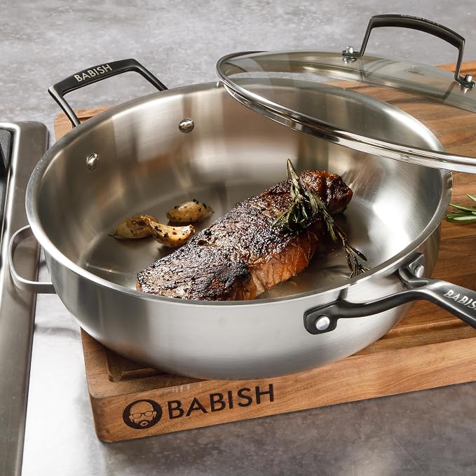 Babish 5-Qt Stainless Steel Sauté Pan - Image 4