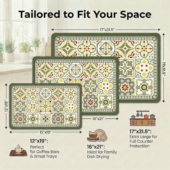 Boho Dish Drying Mat for Kitchen Counter - Image 7