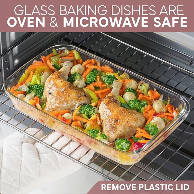 COOK WITH COLOR 8 PC. Glass Baking Dish Set with Lids - Image 6