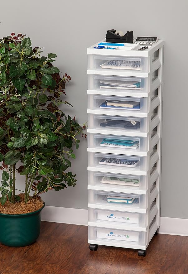 IRIS USA Plastic Drawer Storage Organizer Rolling Cart, - Image 2