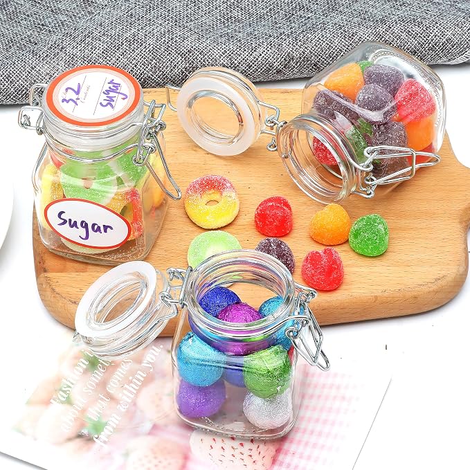 Small Glass Jars with Lids, 4 oz Spice Jars with Labels, 15 Pack Small Glass - Image 7