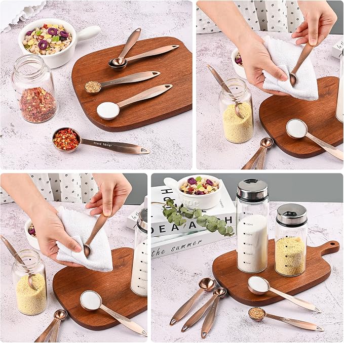 Measuring Cups and Spoons Set, 12 Pieces Stainless Steel Measuring Cup Set - Image 8