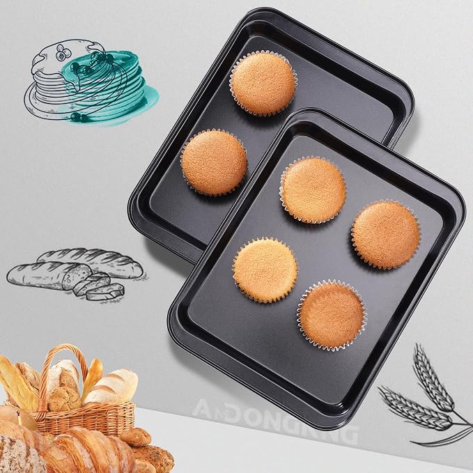 Small Cookie Sheets, Baking Pans, Nonstick Carbon Steel Baking Sheets, 9.5 X - Image 5