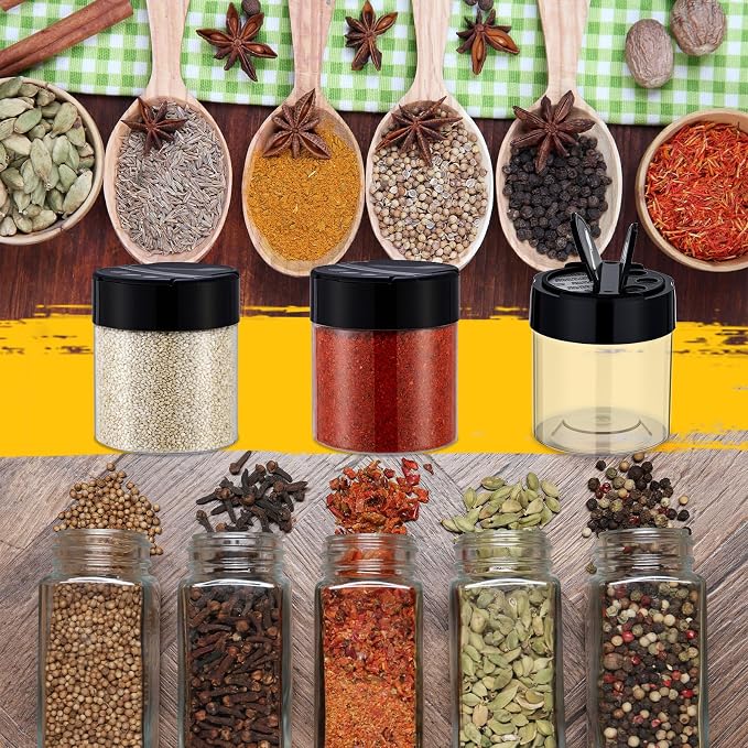 50 Pack 4 oz Spice Jars Plastic Clear Empty Bottles - Image 7