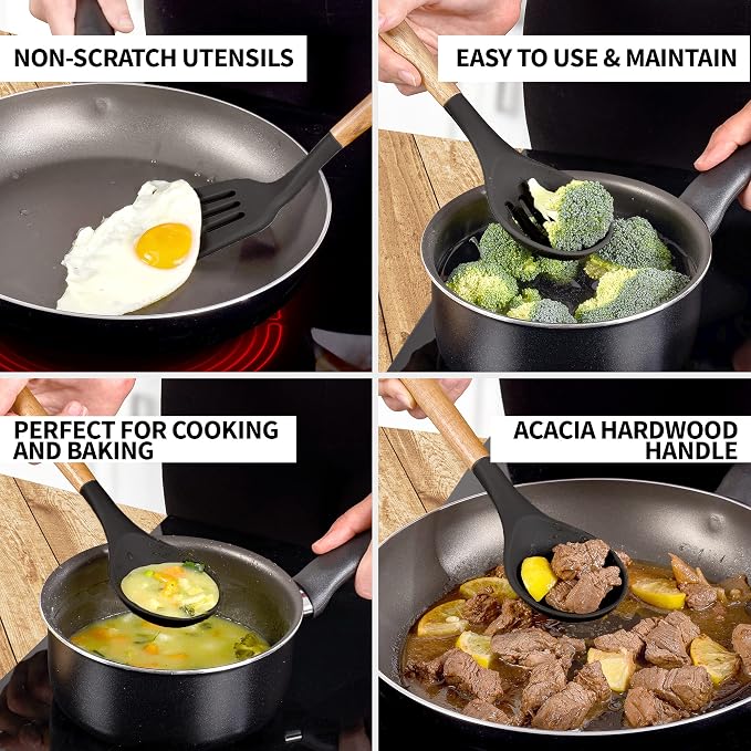 Zulay Kitchen Non-Stick Cooking Utensils Set - Image 3