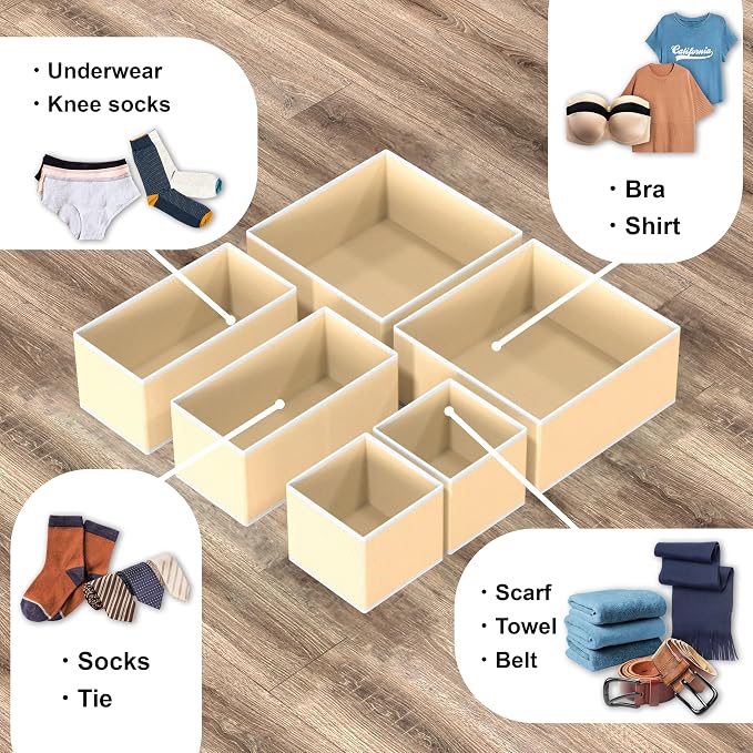 Simple Houseware Foldable Drawer Organizer Set of 12, Onesies – Closet & - Image 4