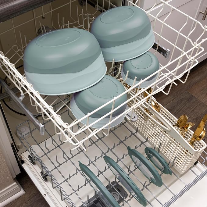 Pera Mixing Bowls with Lids Set, 8 Piece, BPA Free Nesting Kitchen Bowl Set - Image 7