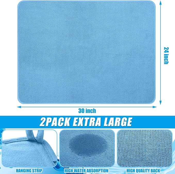 Hushee 2 Pack Extra Large Dish Drying Mat Microfiber Absorbent Dish Drying Pad - Image 2