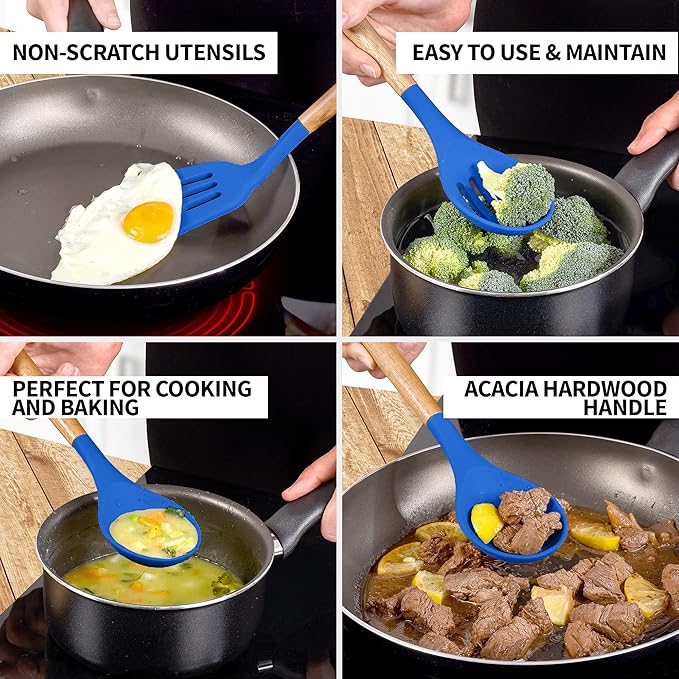Zulay Kitchen Non-Stick Silicone Cooking Utensils Set - Image 3