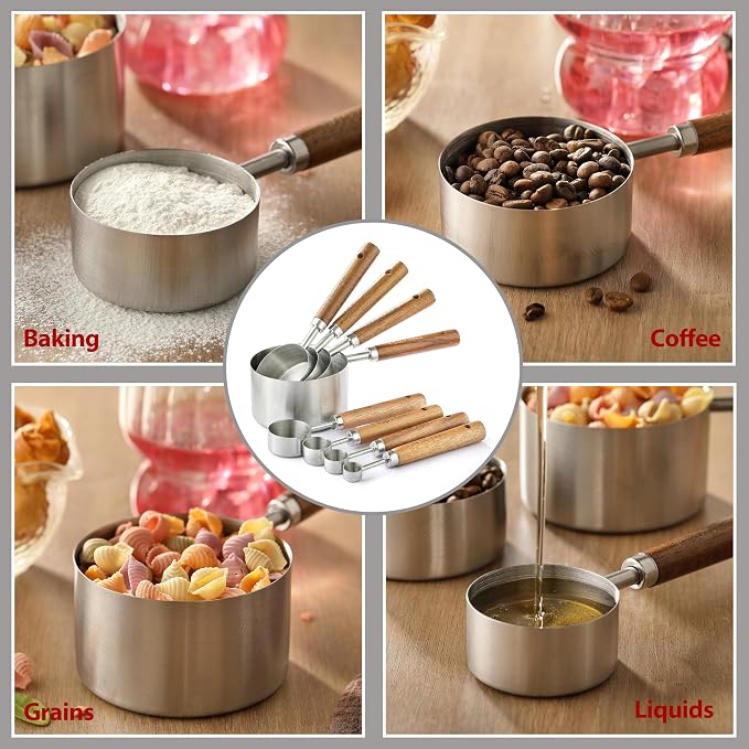 8PCS Measuring Cups, DAJLFA Stainless Steel Measuring Cups and Spoons Set - Image 4