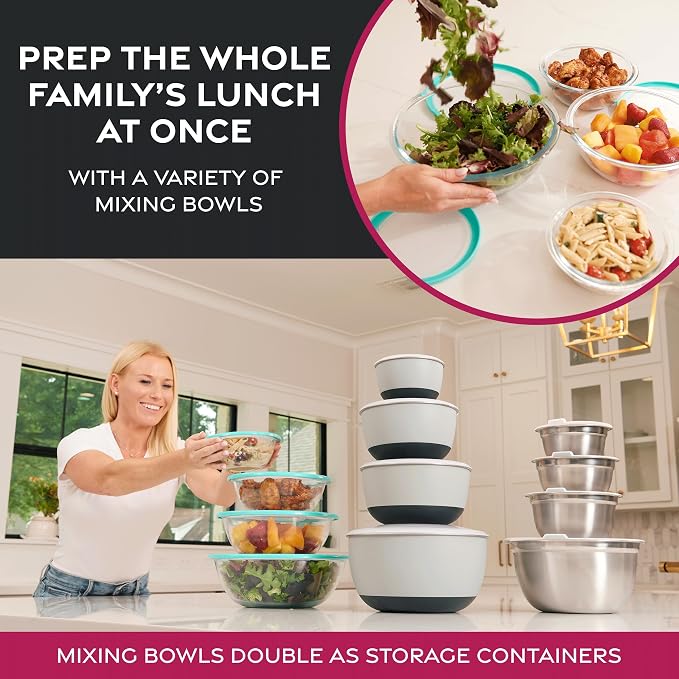FineDine Stainless Steel Mixing Bowls Set, Dishwasher Safe, 6 Piece Metal - Image 6