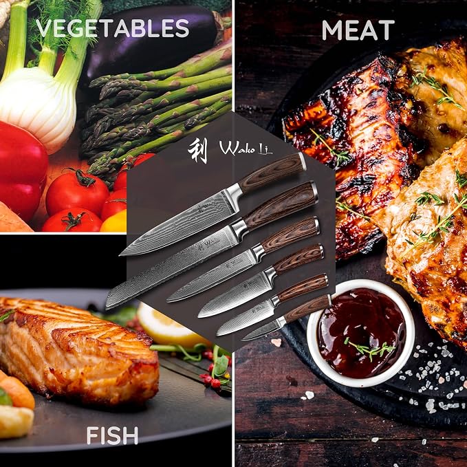 Wakoli EDIB 6-Piece Damascus Knife Set – Professional Chef Knives Set - Image 10