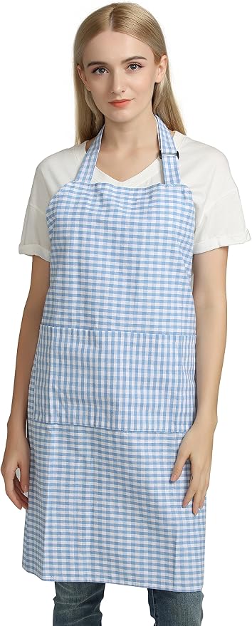 Vintage Gingham Kitchen Aprons Chef Bib Canvas Aprons Christmas Holiday Home - Image 2