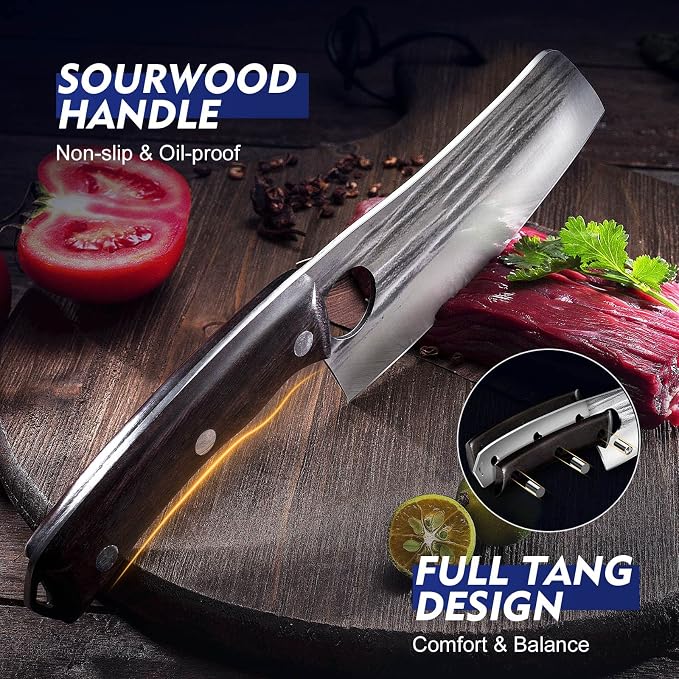 Topfeel 3PCS Butcher Knife Set Hand Forged chef knife Boning Knife, High Carbon - Image 5