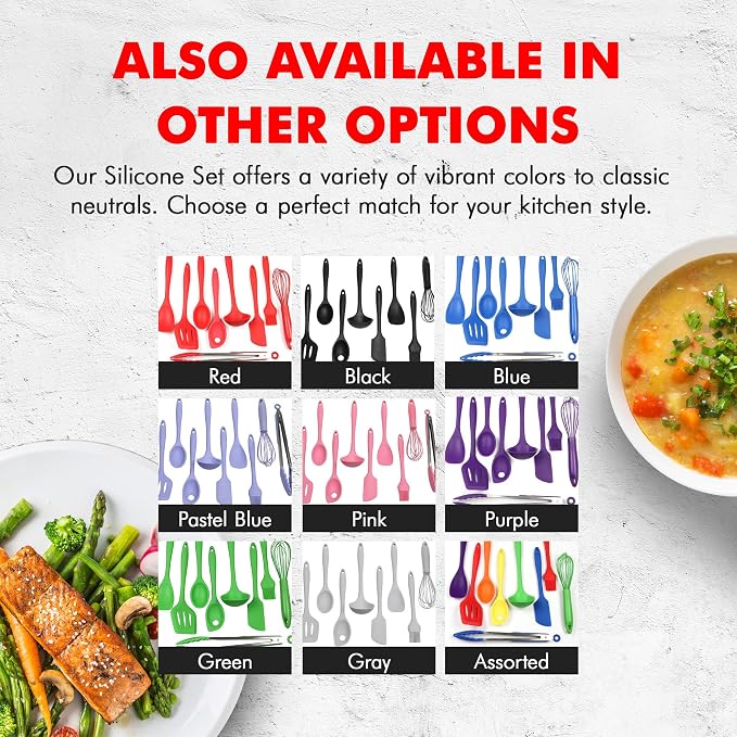 Chef Craft Premium Silicone Kitchen Tool and Utensil Set, 9 Piece - Image 6