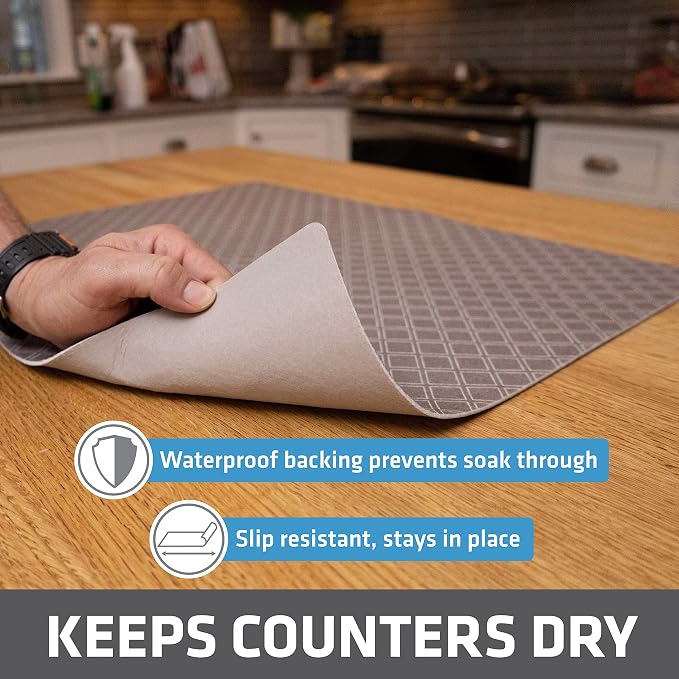 Drymate Jumbo XL Dish Drying Mat, Low-Profile, Super Absorbent, Quick Dry Fabric - Image 3