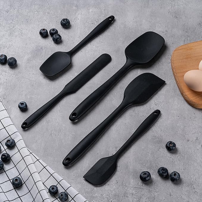 Silicone Spatula Set, 5 Piece Food Grade Rubber Spatulas - Image 6