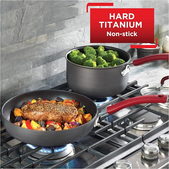 T-fal Ultimate Hard Anodized Nonstick Cookware Set 12 Piece, Oven Broiler Safe - Image 4