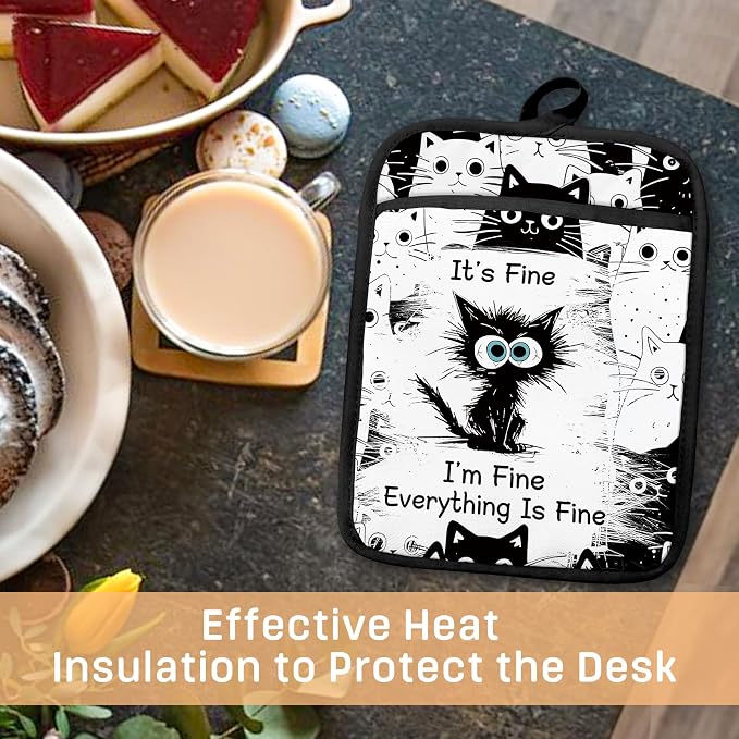 Funny Black Cat Pot Holders - Image 4