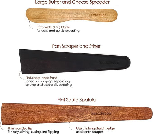 3-Piece Wooden Kitchen Cooking Utensil Set - Image 2