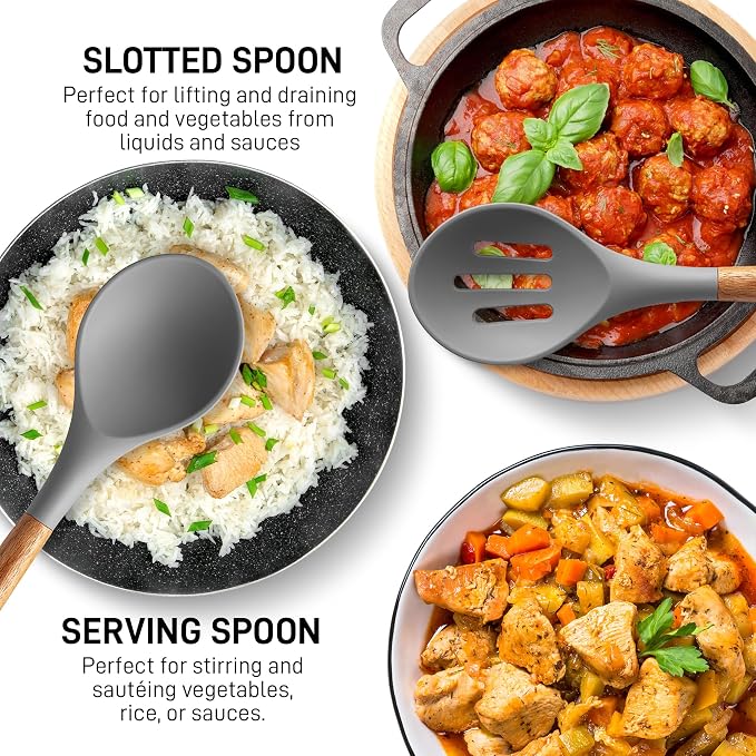 Zulay Kitchen Utensils Set Non-Stick Silicone Cooking Utensils Set - Image 4