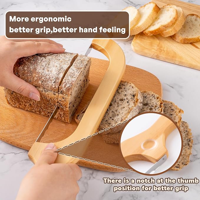 Bread Knife for Homemade Bread, 14.5" Wooden Sourdough Bread Knife, Sourdough - Image 4
