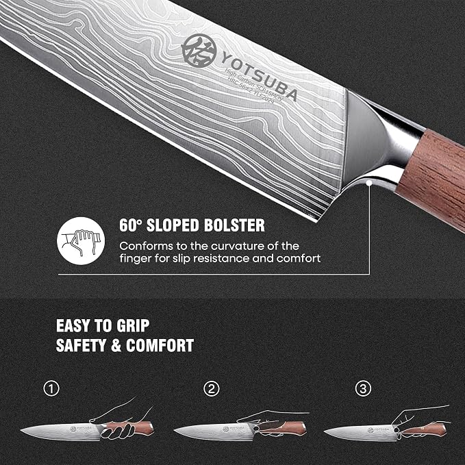 YOTSUBA 3 PCS Japanese Kitchen Knife Set, Razor Sharp High Carbon Stainless - Image 8