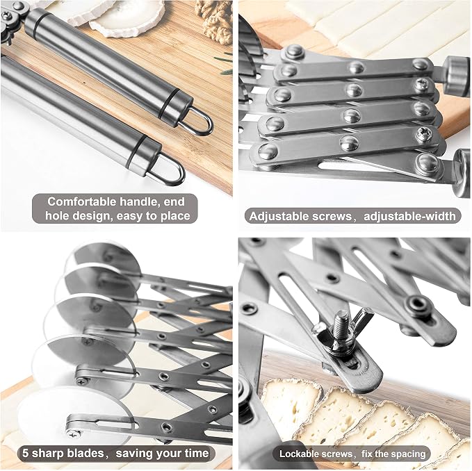 Star Brand Pastry Cutter with Grinder Spaghetti Dough Roller Knife Stainless - Image 3