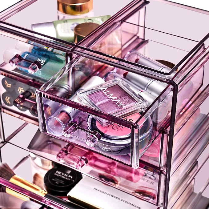 Sorbus Acrylic Makeup Organizer Set, 7-Drawer Vanity & Countertop Cosmetic - Image 6