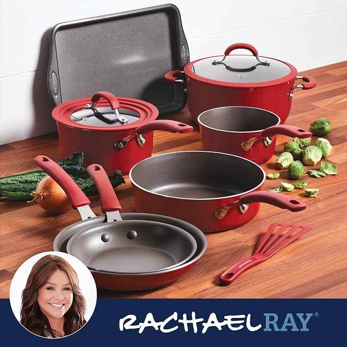 Rachael Ray Cook + Create Nonstick Cookware/Pots and Pan Set, 10 Piece - Image 11