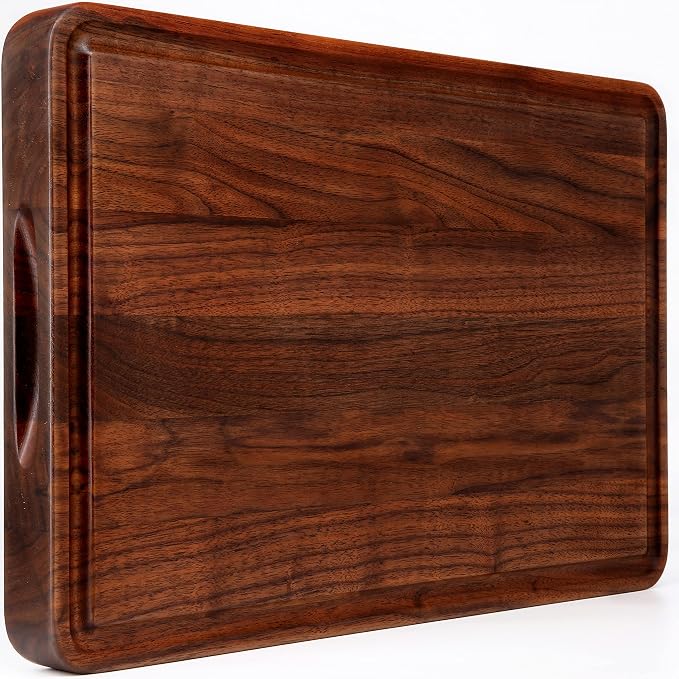 AZRHOM Walnut Wood Cutting Board, 18x12in Large Wooden Chopping Boards by AzrHom
