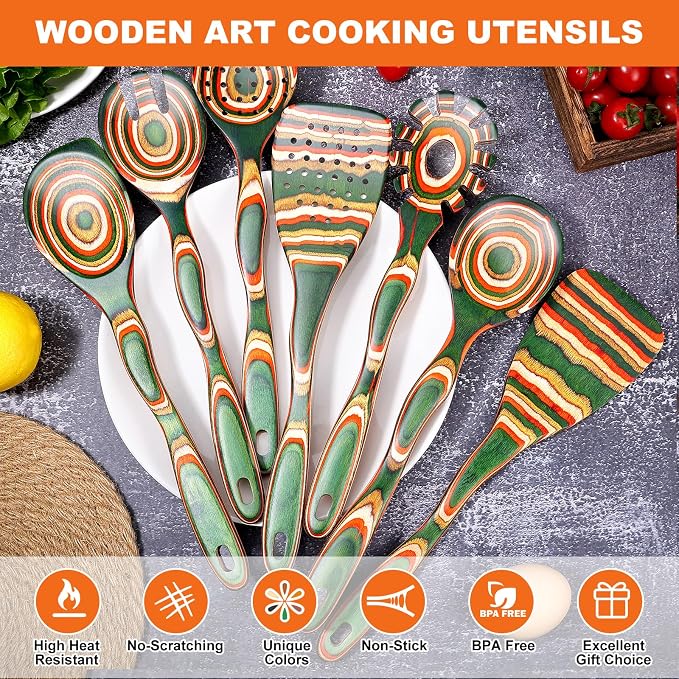 7Pcs Pakkawood Kitchen Utensils Set - Image 5