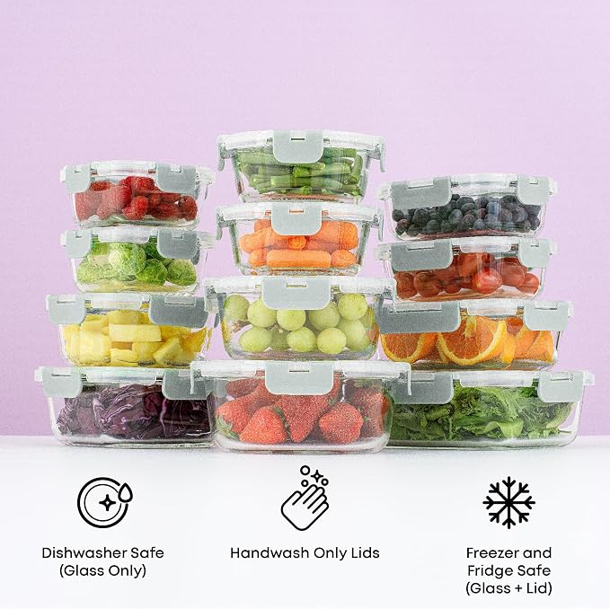 JoyJolt 24pc Borosilicate Glass Storage Containers - Image 2