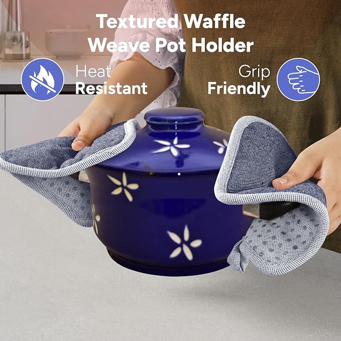 Casa Platino Silicone Oven Mitts & Potholders, 4-Piece – Pot Holders - Image 5