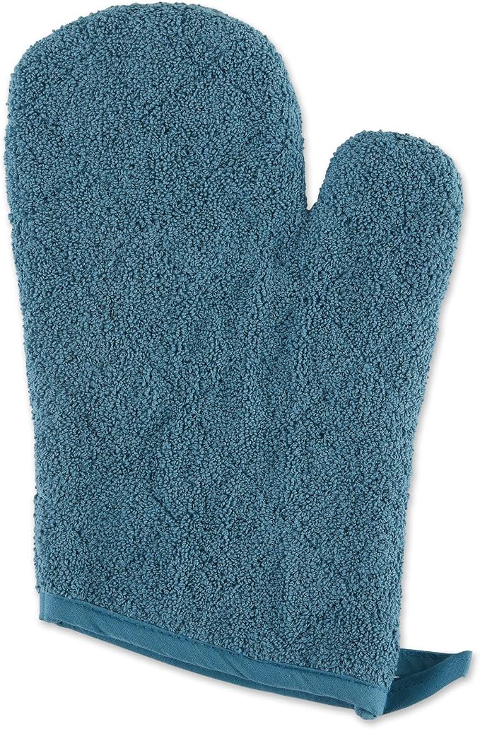 DII Basic Terry Collection 100% Cotton Quilted, Oven Mitt, Storm Blue, 2 Piece - Image 3