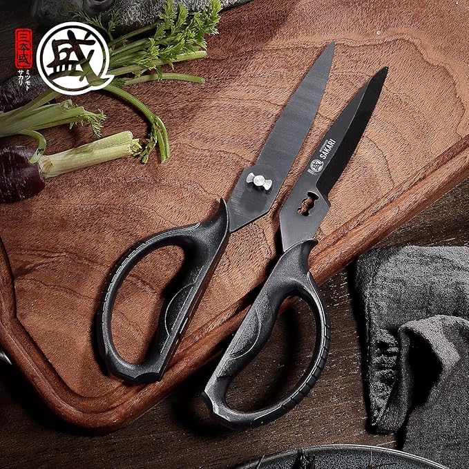 MITSUMOTO SAKARI Japanese Kitchen Scissors, Heavy Duty Poultry Shears, - Image 7