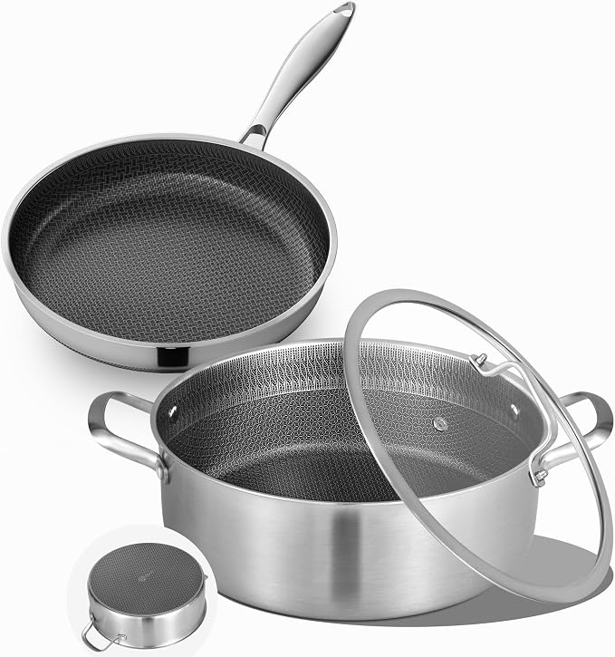 LOLYKITCH 7 QT & 12 Inch Ceramic Nonstick Cookware Set by LolyKitch