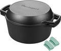VORRINGARD Pre-seasoned Cast Iron Double Dutch Oven Pot by Unknown