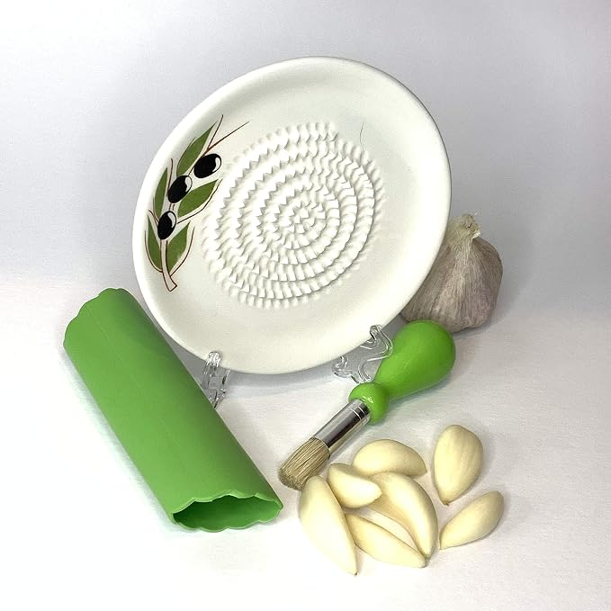 BonCera, All-in-one Premium Ceramic Garlic Grater Plate 4-Piece Set - Image 6