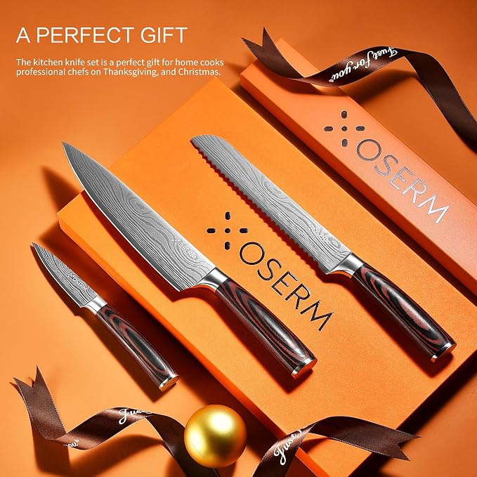 Kitchen Knife Set, Razor Sharp High Carbon Steel Knives Set, Gift Ready Knife - Image 2