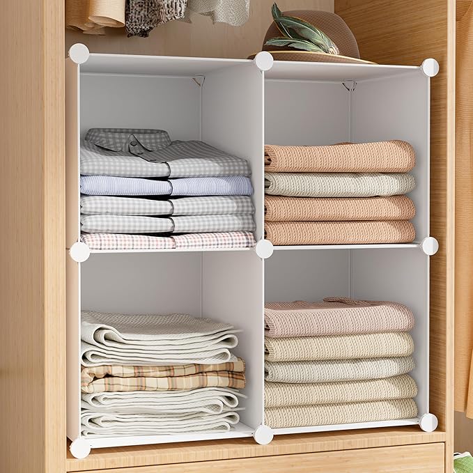 Stackable Closet Organizers and Storage 6 Cube Storage Organizer Closet - Image 2