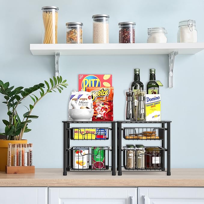 Simple Houseware Stackable Sliding Basket Organizer Drawer - Image 6